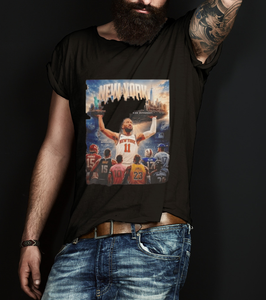 New York Knicks Built Different Carries Different Skyline Basketball NFL MLB T-Shirt