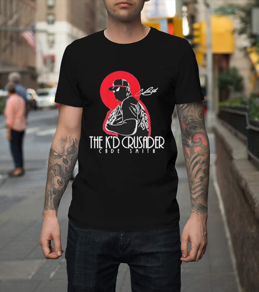 The K'D Crusader Cade Smith Baseball Player Silhouette Red T-Shirt