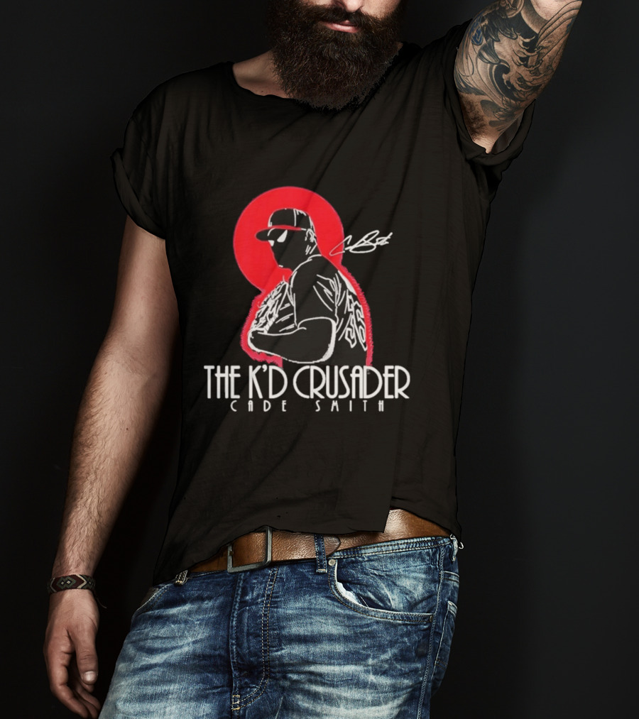 The K'D Crusader Cade Smith Baseball Player Silhouette Red T-Shirt