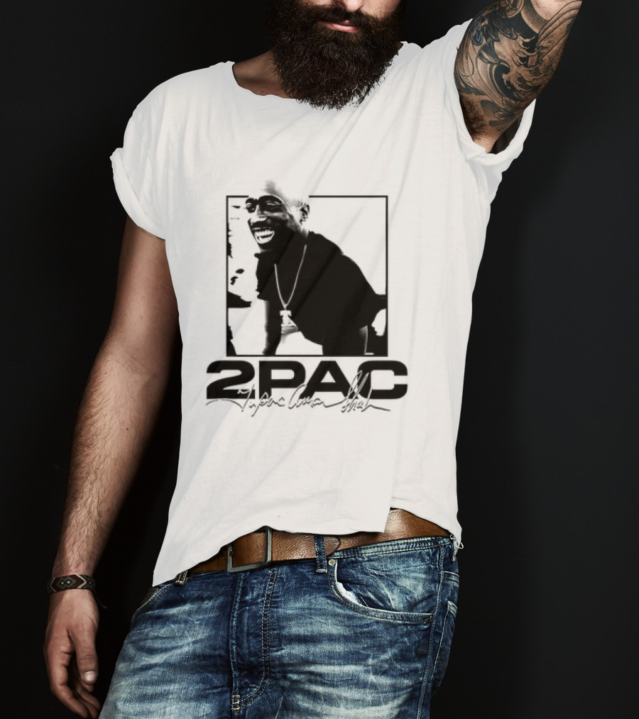 2pac Tupac Shakur Live And Die In LA Iconic Black And White T-Shirt