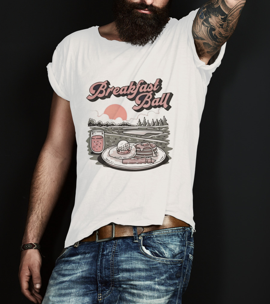 Breakfast Ball Pancakes Sunrise Golf Course T-Shirt