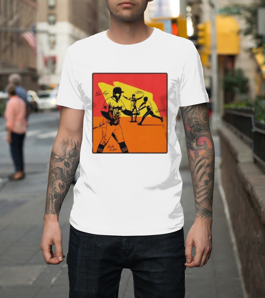 Cleveland Guardians Baseball Team Players Signatures Dynamic T-Shirt