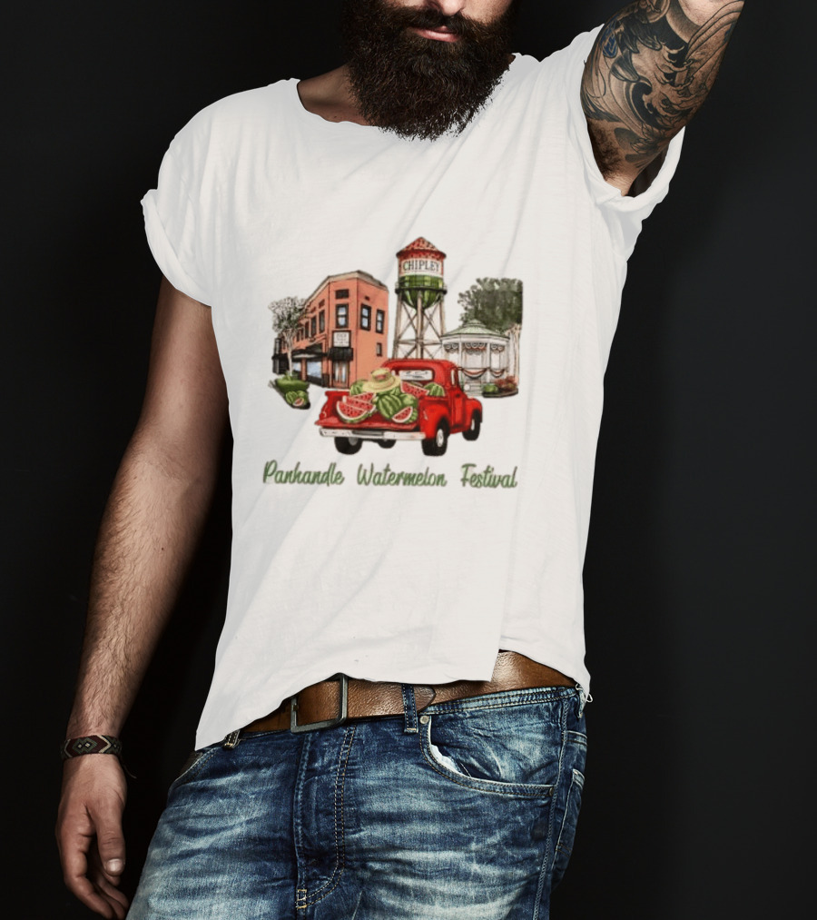 Panhandle Watermelon Festival Chipley Vintage Truck Scene T-Shirt