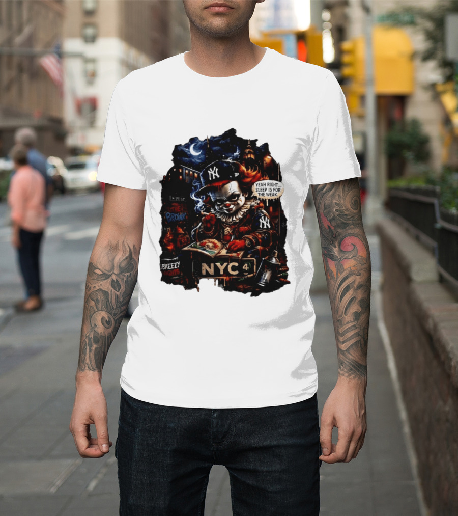 Pennywise NYC Yankees Bronx Thug Life Yeah Right Sleep Is For The Weak T-Shirt