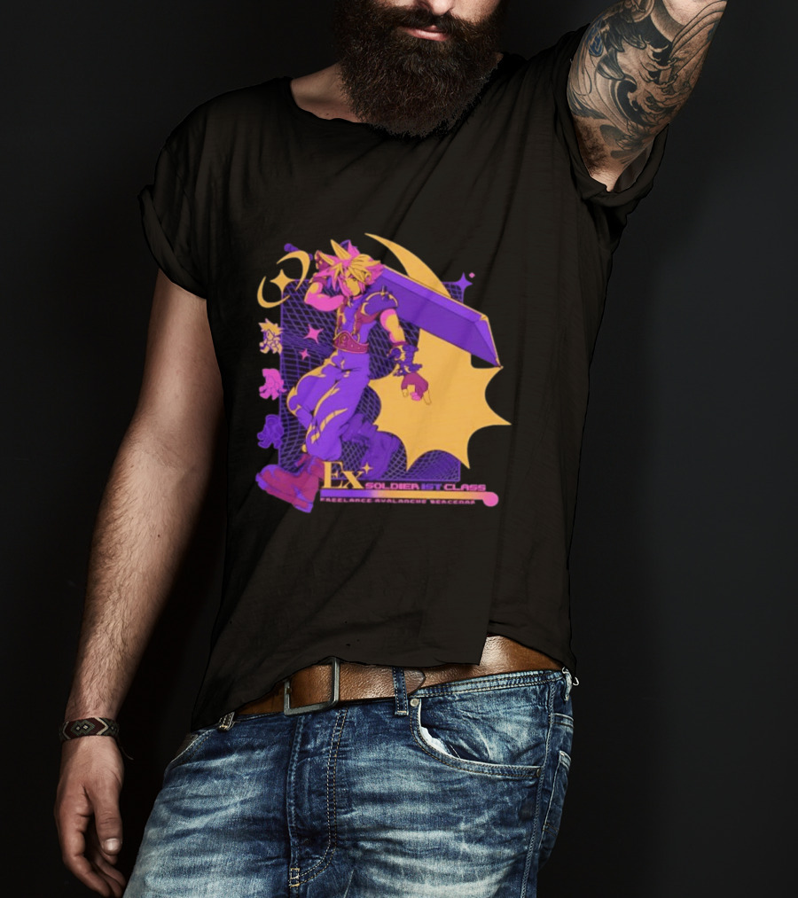 Cloud Strife Ex SOLDIER 1st Class Freelance Avalanche Mercenary Final Fantasy VII T-Shirt