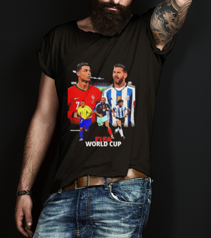 Cristiano Ronaldo Lionel Messi FIFA World Cup Ronaldo Nazario Zinedine Zidane Diego Maradona T-Shirt