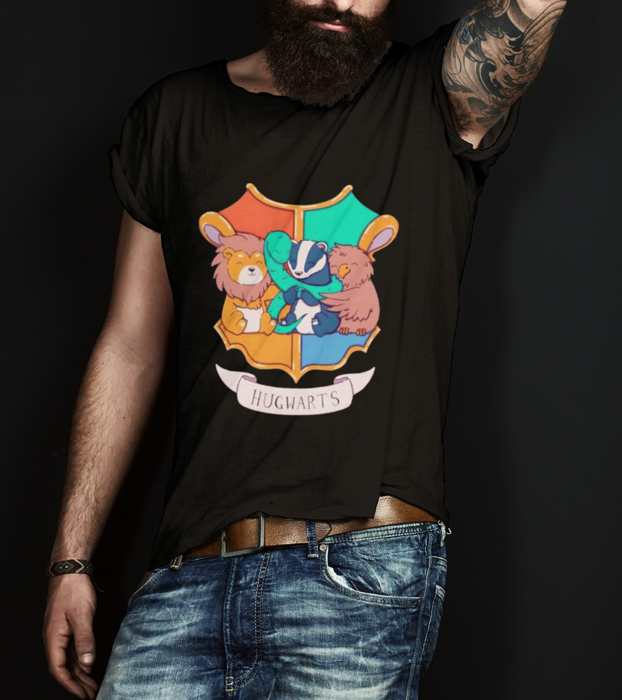 Hugwarts Lion Snake Badger Eagle T-Shirt