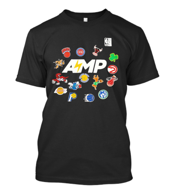 AMP Knicks Pistons Bulls 76ers Warriors Bucks Heat Lakers Hornets Pacers Raptors Mavericks Celtics Hawks T-Shirt