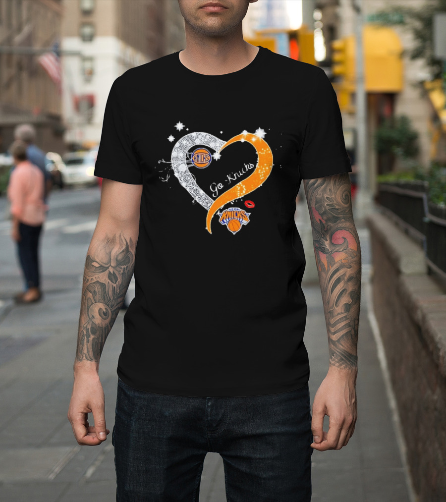 NY Knicks Heart Go Knicks Lips New York Knicks Basketball Team Fan T-Shirt