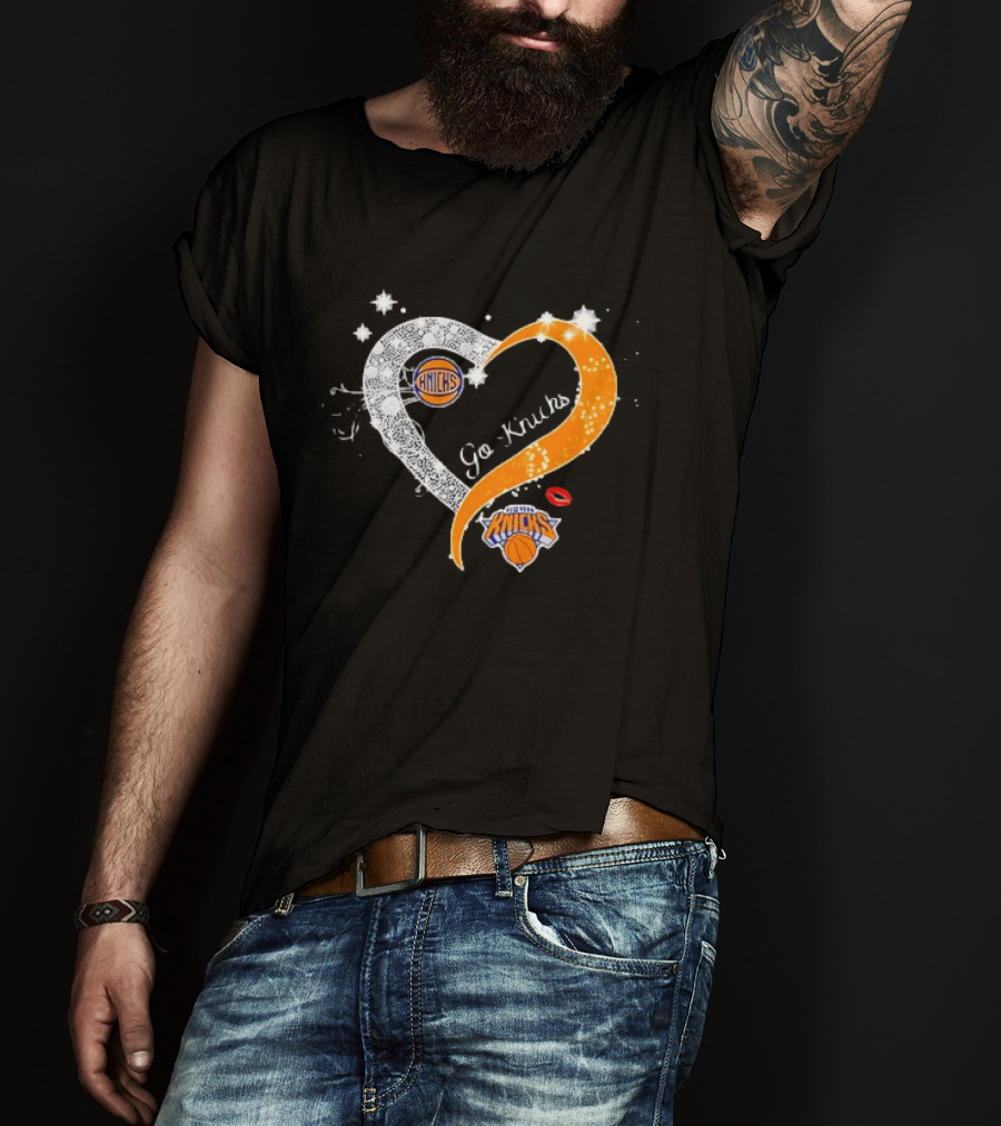 NY Knicks Heart Go Knicks Lips New York Knicks Basketball Team Fan T-Shirt