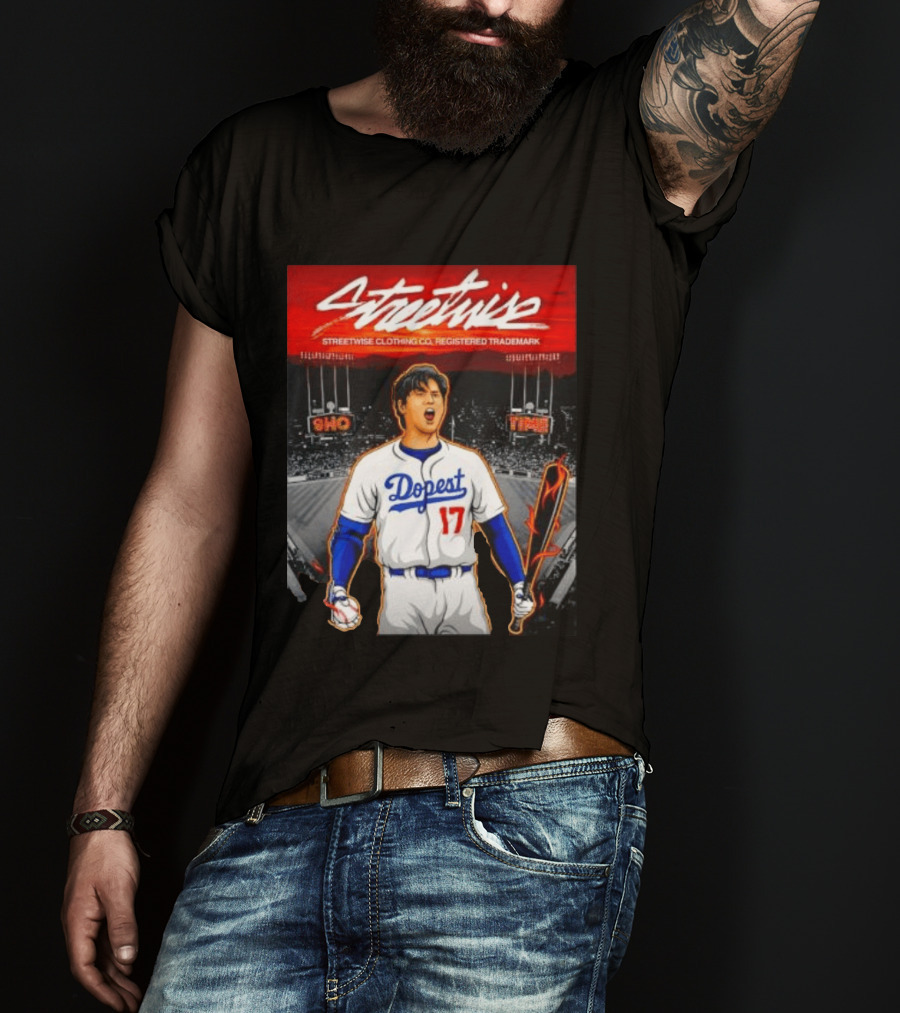 Shohei Ohtani Streetwise Dopest 17 Los Angeles Dodgers Baseball Stadium T-Shirt