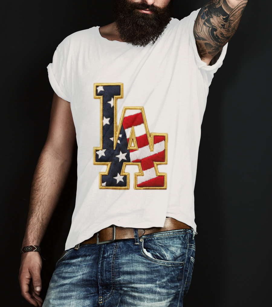 2026 Dodgers 4th Of July LA Stars Stripes T-Shirt