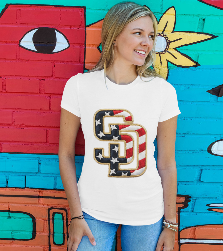 2026 Padres Fourth Of July Stars And Stripes SD T-Shirt