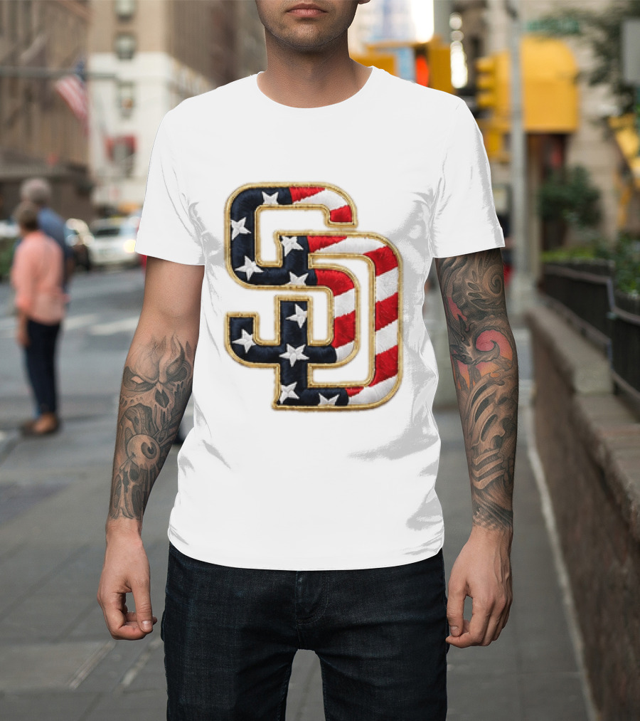 2026 Padres Fourth Of July Stars And Stripes SD T-Shirt