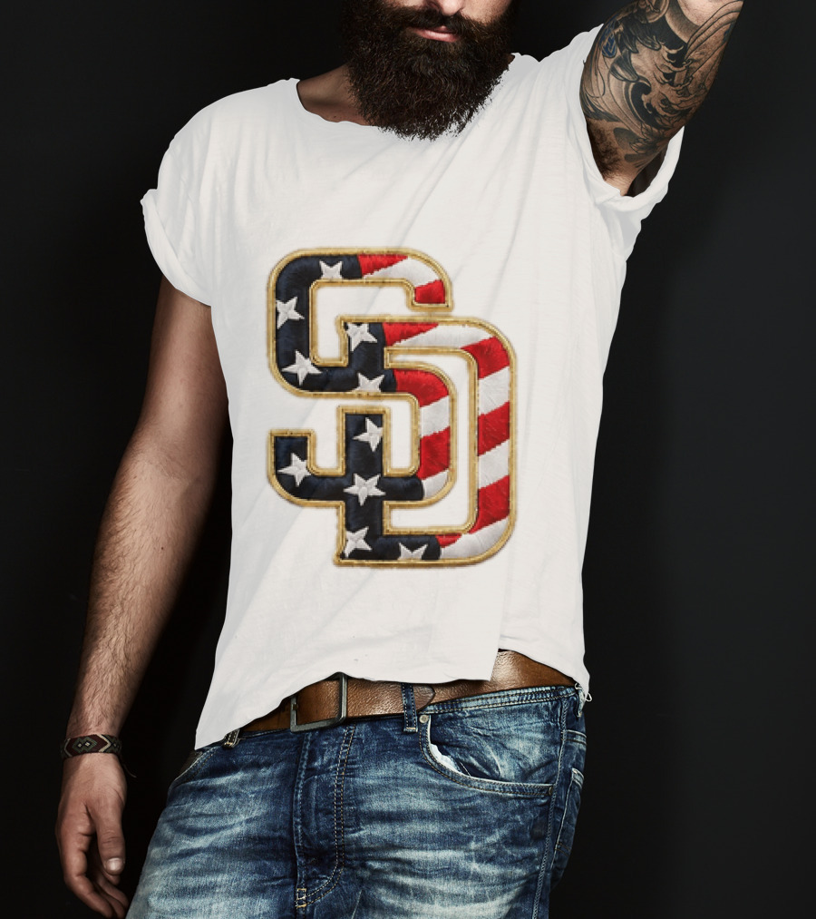 2026 Padres Fourth Of July Stars And Stripes SD T-Shirt