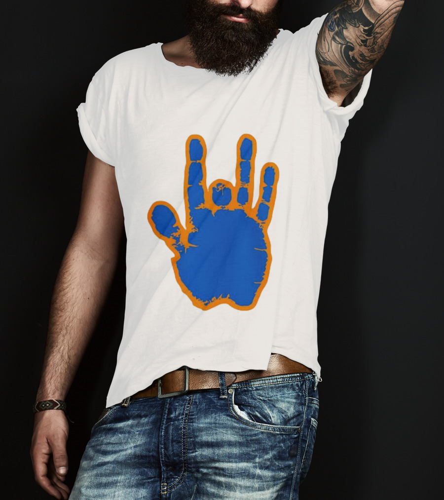 Florida Gators Blue And Orange Handprint Gesture T-Shirt