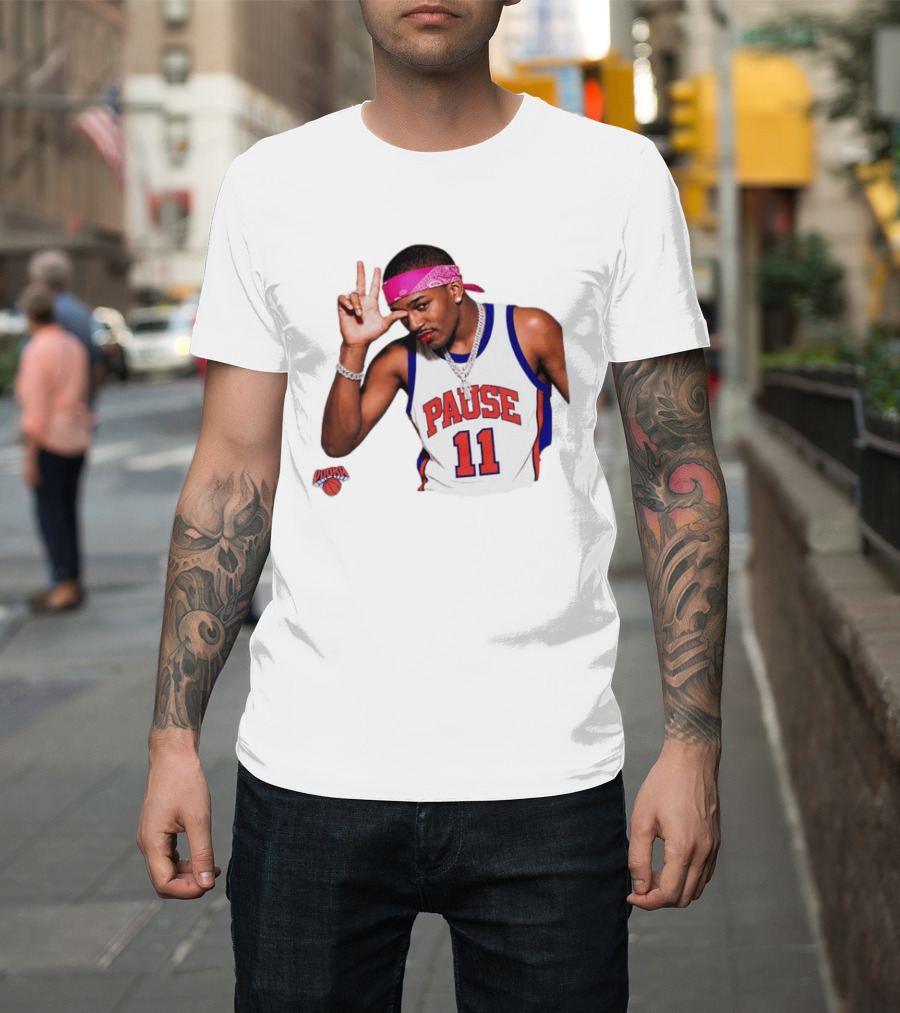 Pause Brunson 11 New York Knicks Basketball Icon Nodoka T-Shirt