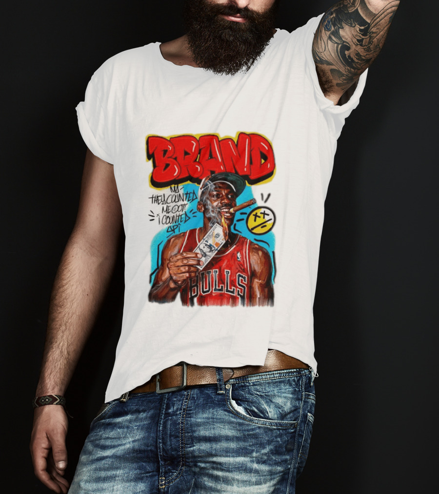 BRAND Michael Jordan Chicago Bulls NBA They Counted Me Out I Counted Spit T-Shirt