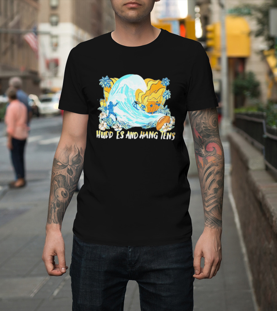 Miami Dolphins Tommy Bahama Huddle And Hang Tens Tropical Surf Football Experience T-Shirt
