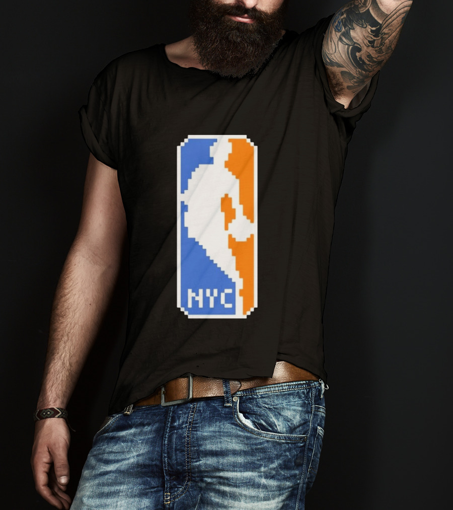 NYC NBA Pixel Logo Basketball T-Shirt