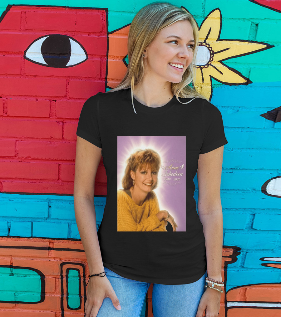 Anne Schedeen 1949 2026 Memorial Image With Angel Wings T-Shirt