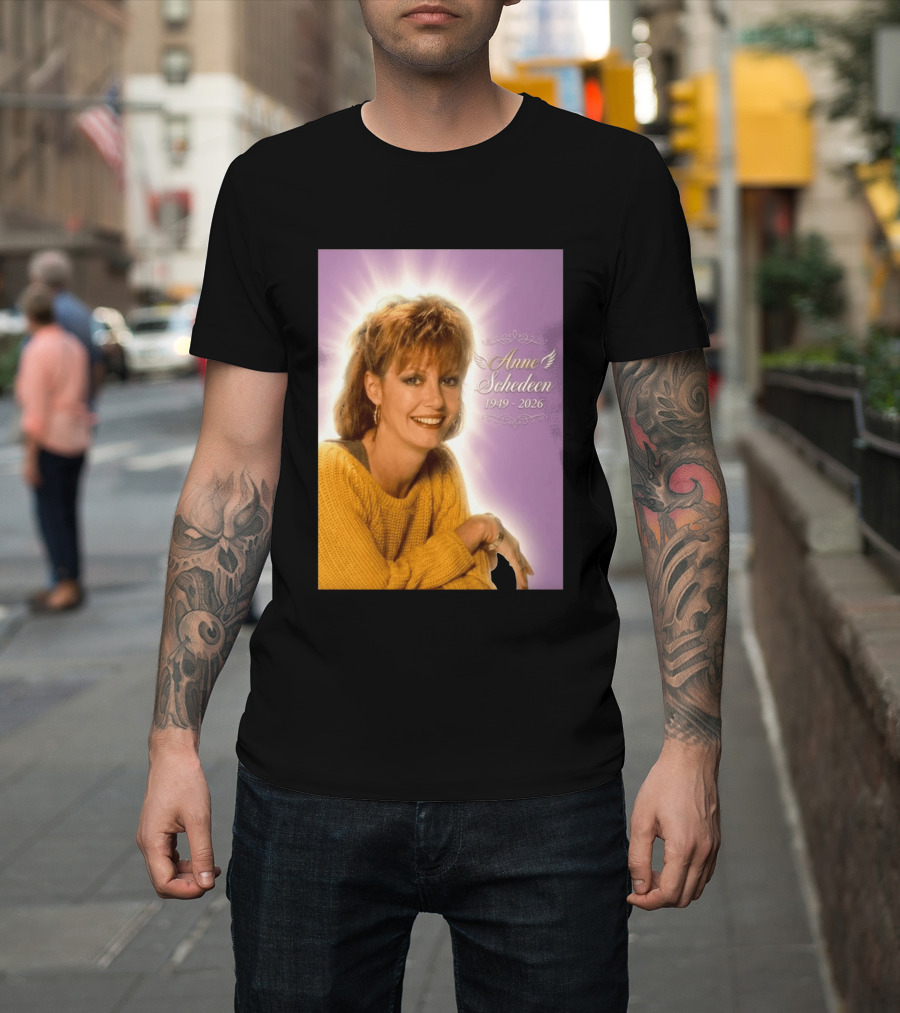 Anne Schedeen 1949 2026 Memorial Image With Angel Wings T-Shirt