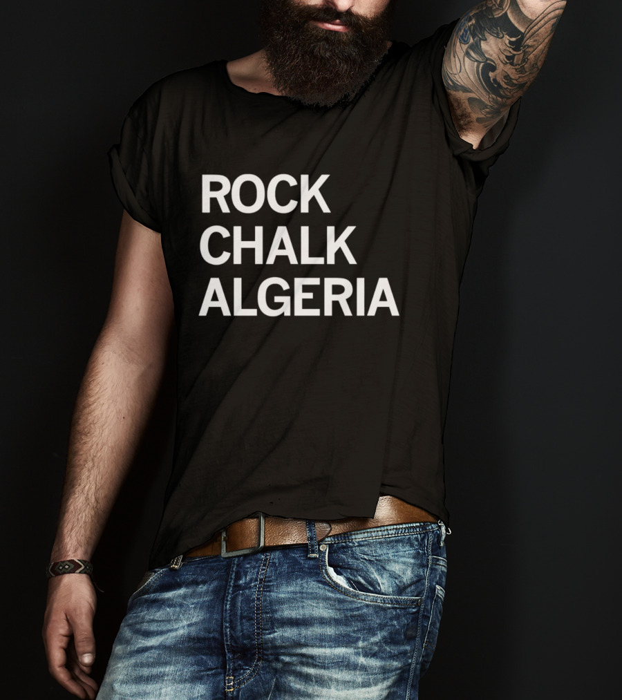 Rock Chalk Algeria Bold White T-Shirt