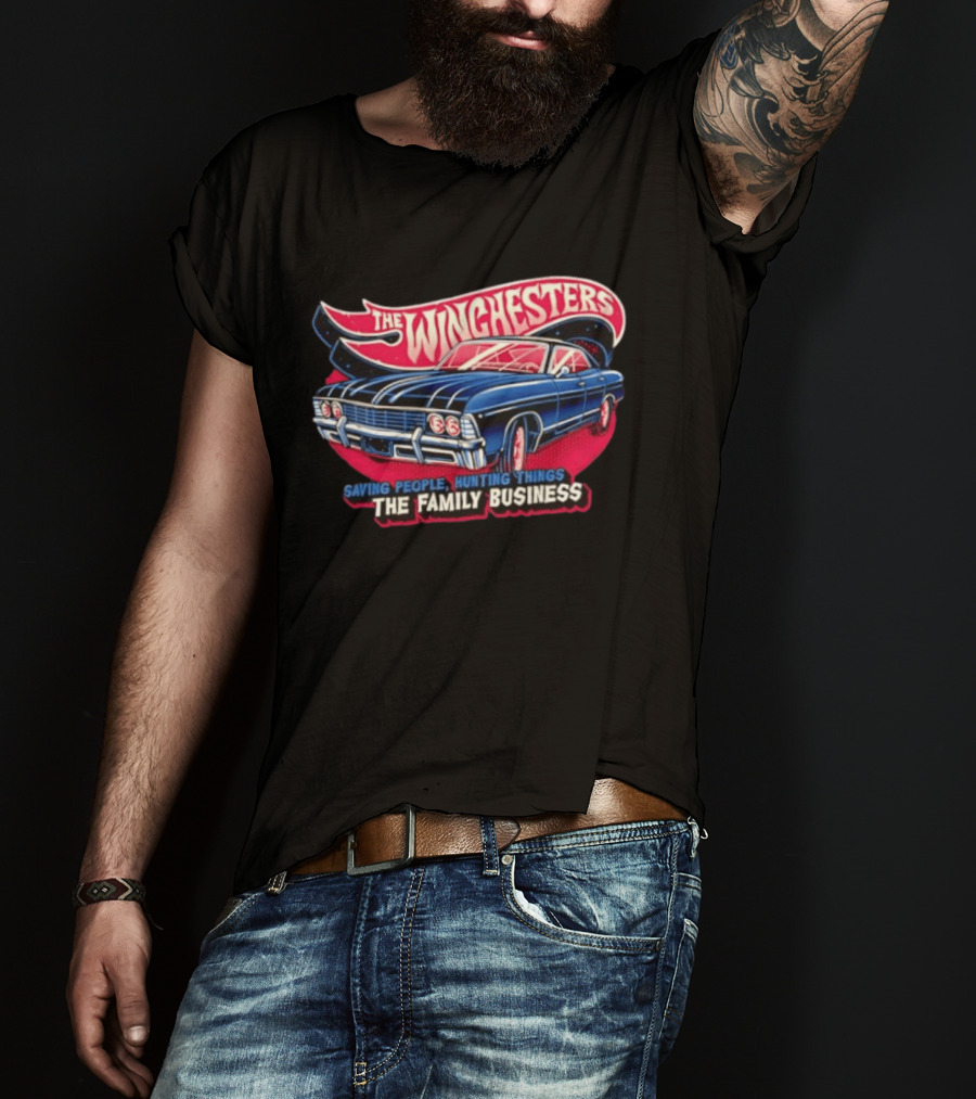 The WINGHESTERS Saving People Hunting Things The Family Business Supernatural Car T-Shirt