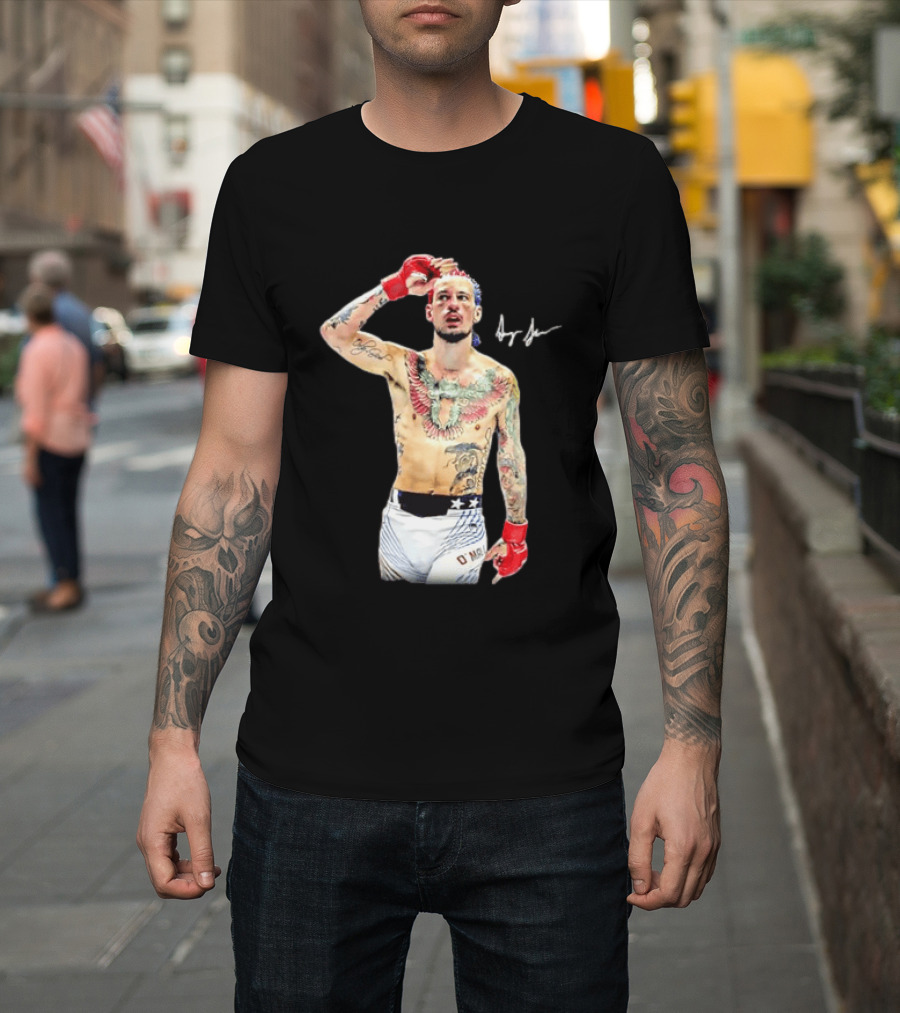 Sean O'Malley UFC MMA Fighter Autographed Pose T-Shirt