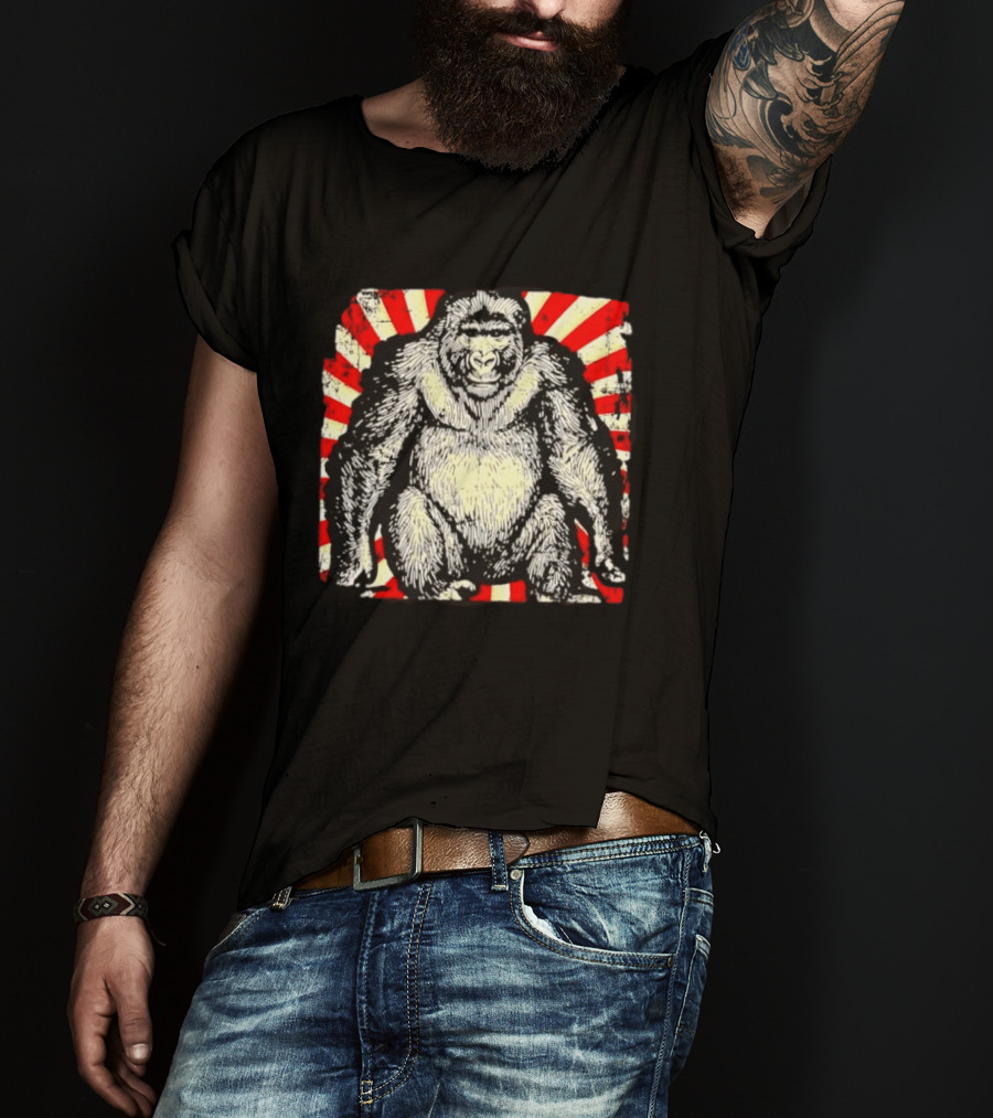 Silverback Gorilla Sunburst Wildlife Nature Animal T-Shirt