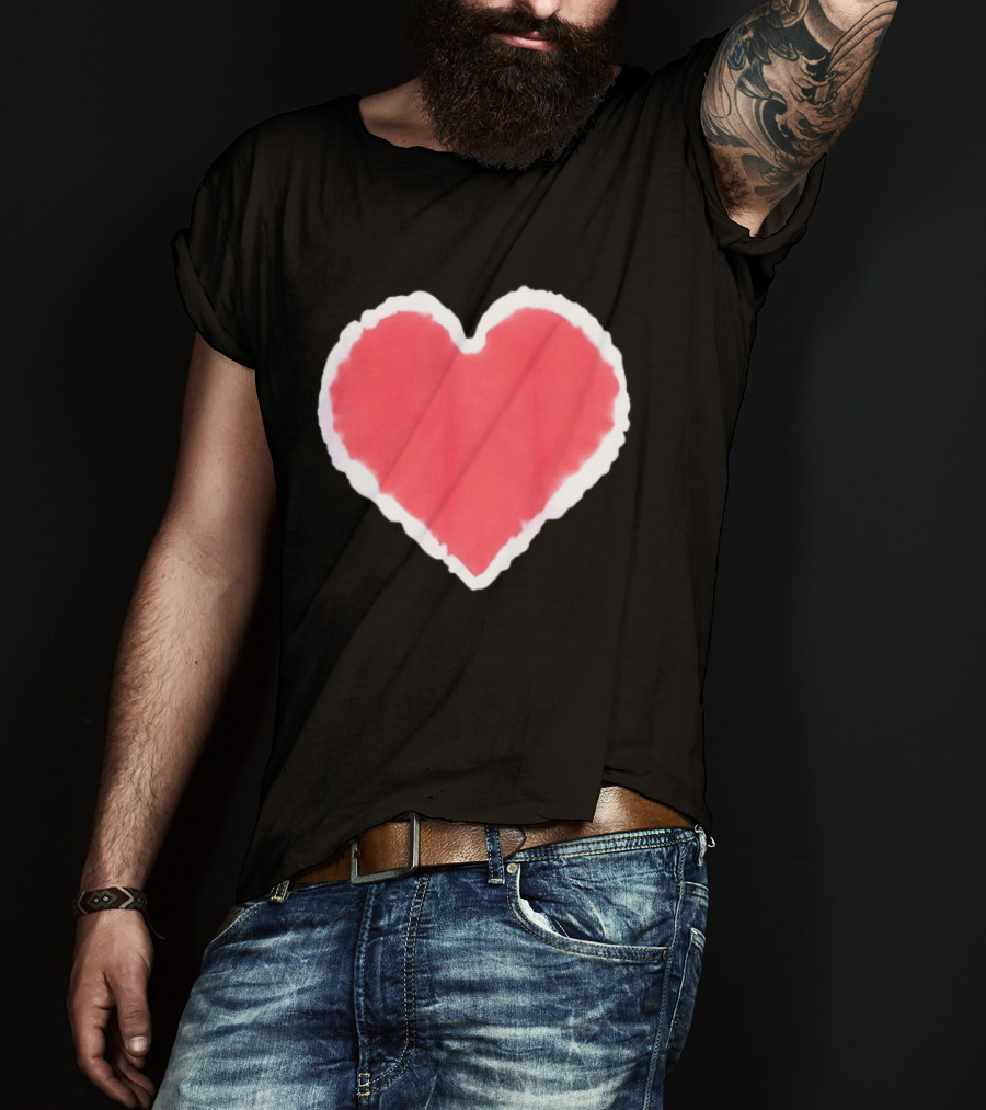 Tie Dye Heart Red Paint Splash T-Shirt