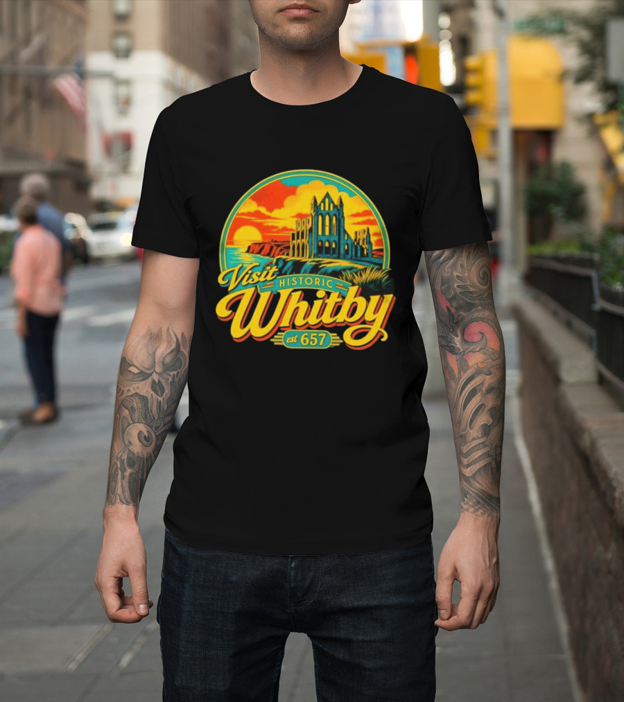 Visit Historic Whitby Abbey North Yorkshire England Est 657 T-Shirt