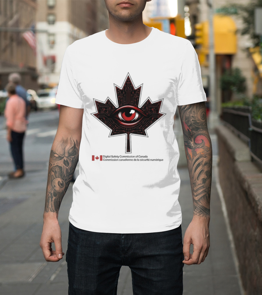 Digital Safety Commission Of Canada Maple Leaf Eye Circuitry T-Shirt