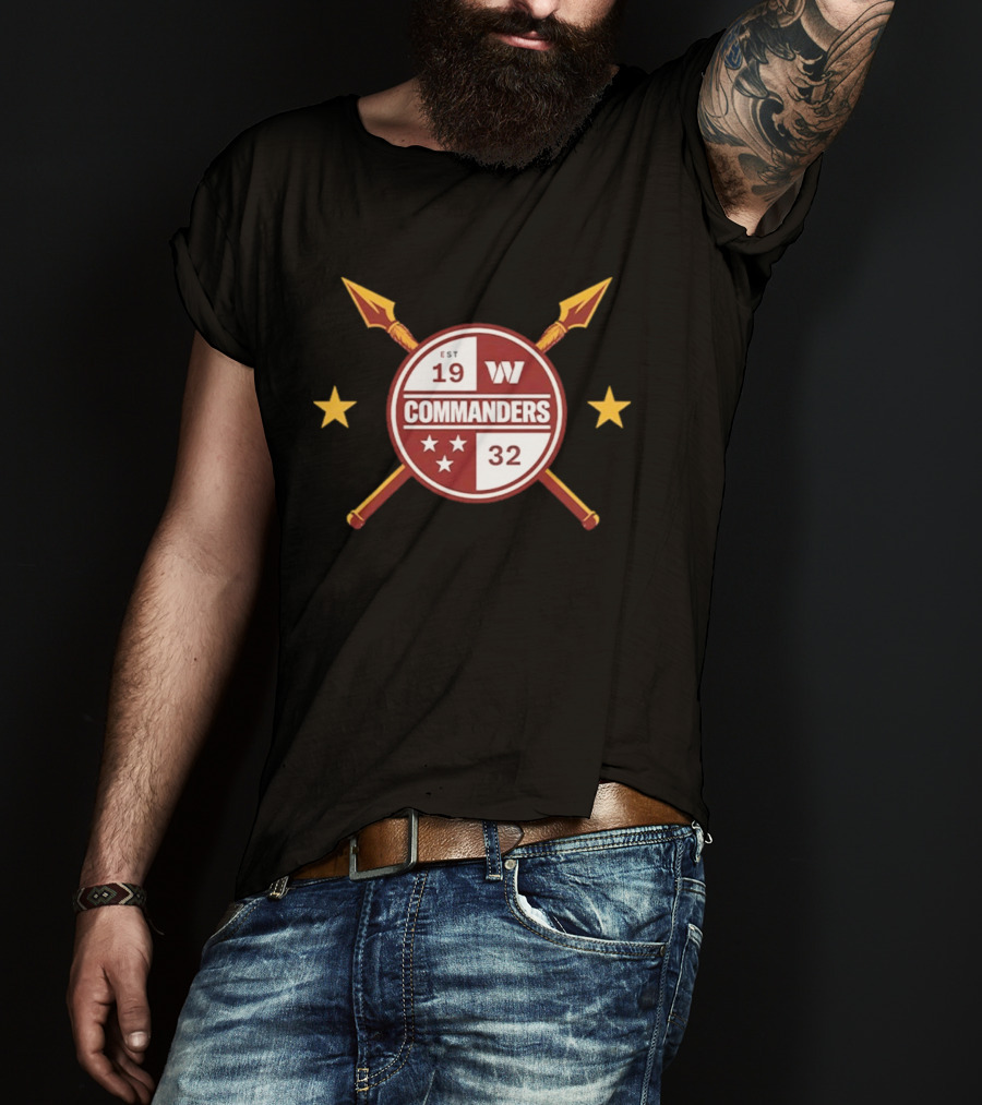 Washington Commanders Est 1932 W Logo Football T-Shirt