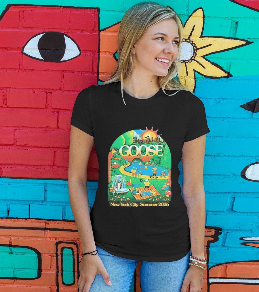 Goose New York City Central Park Summer 2026 Fun Scene T-Shirt