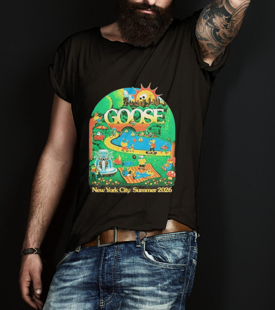 Goose New York City Central Park Summer 2026 Fun Scene T-Shirt