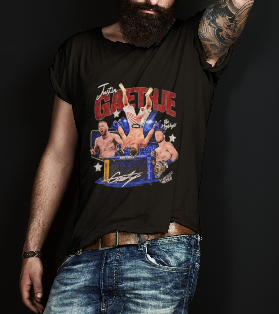 Justin Gaethje The Highlight UFC Mixed Martial Arts Fighter Athlete Action Inside Octagon T-Shirt