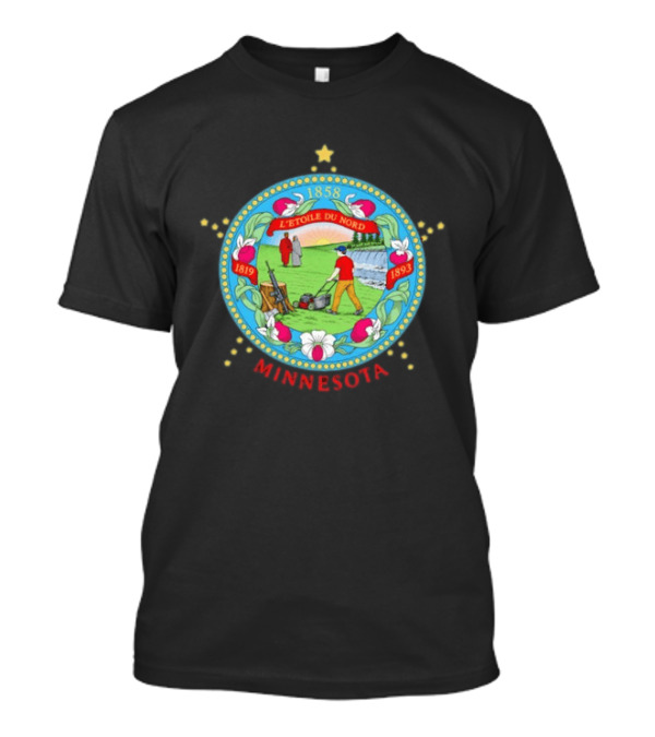 Minnesota Seal L'Etoile Du Nord 1858 1819 1893 Humorous Lawn Care Satire T-Shirt