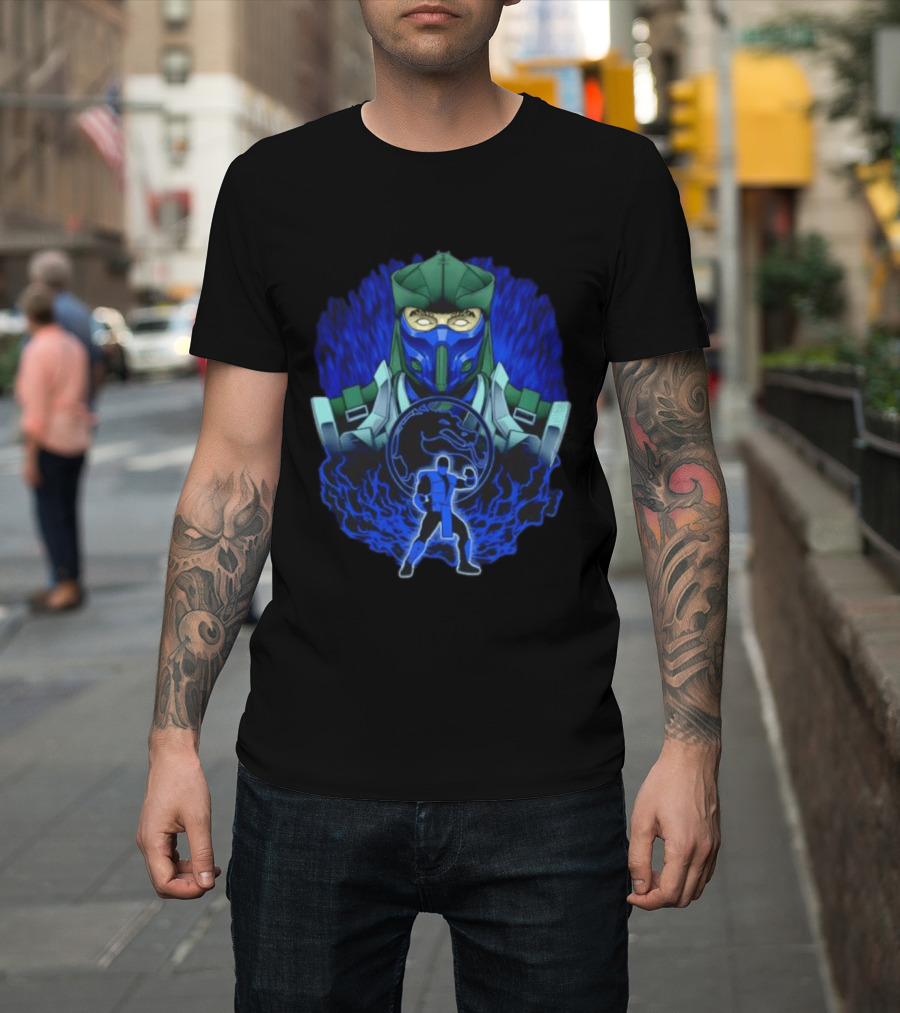 Sub Zero Mortal Kombat Dragon Icy Blue Energy Battle Action Game Iconic Arcade Fighter T-Shirt
