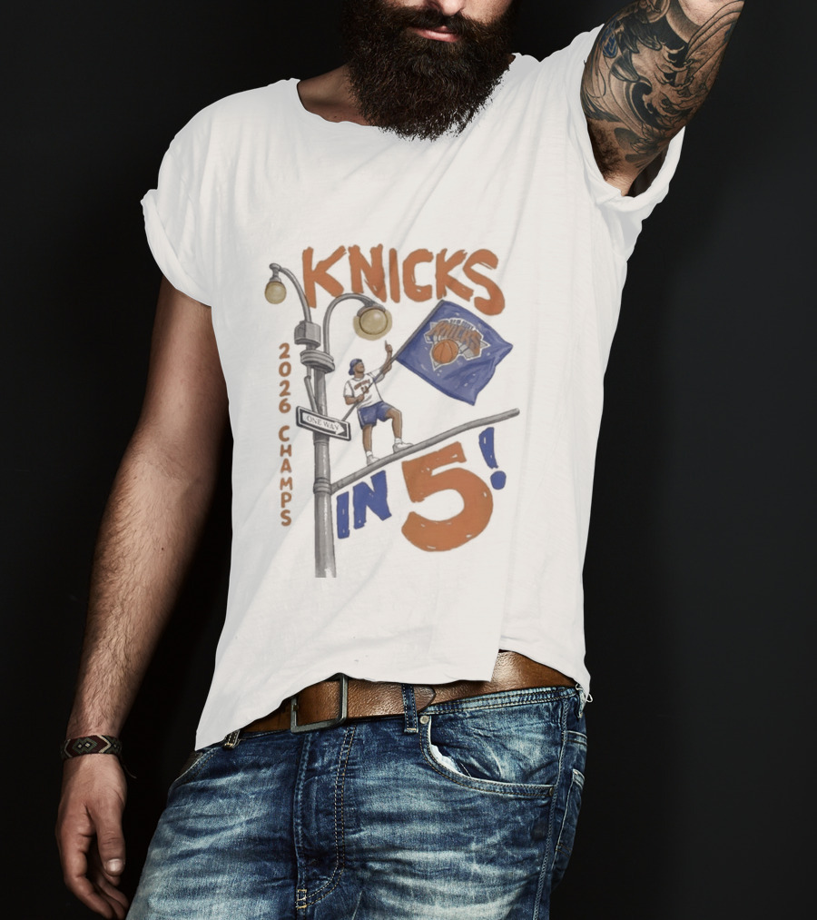 Knicks 2026 Champs In 5 Keith Haring T-Shirt
