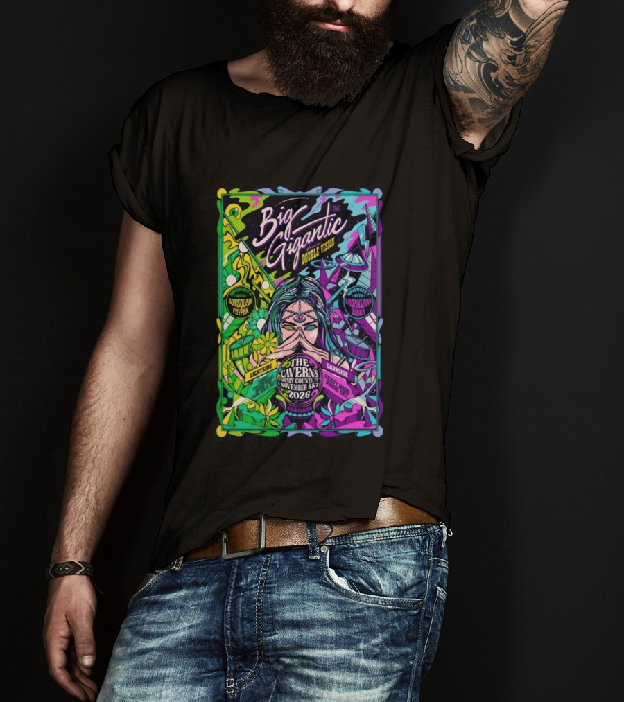 Big Gigantic Double Vision Live Nov 6 7 2026 The Caverns Pelham TN Sunsquabi Phyphr Smokeland Zoska T-Shirt