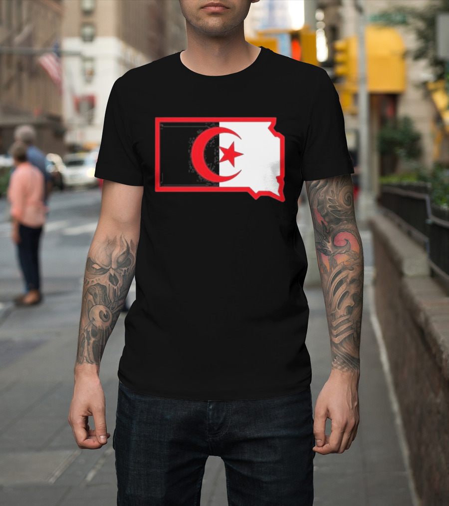 Lawrence Of Algeria South Dakota Flag Shape Crescent Star T-Shirt