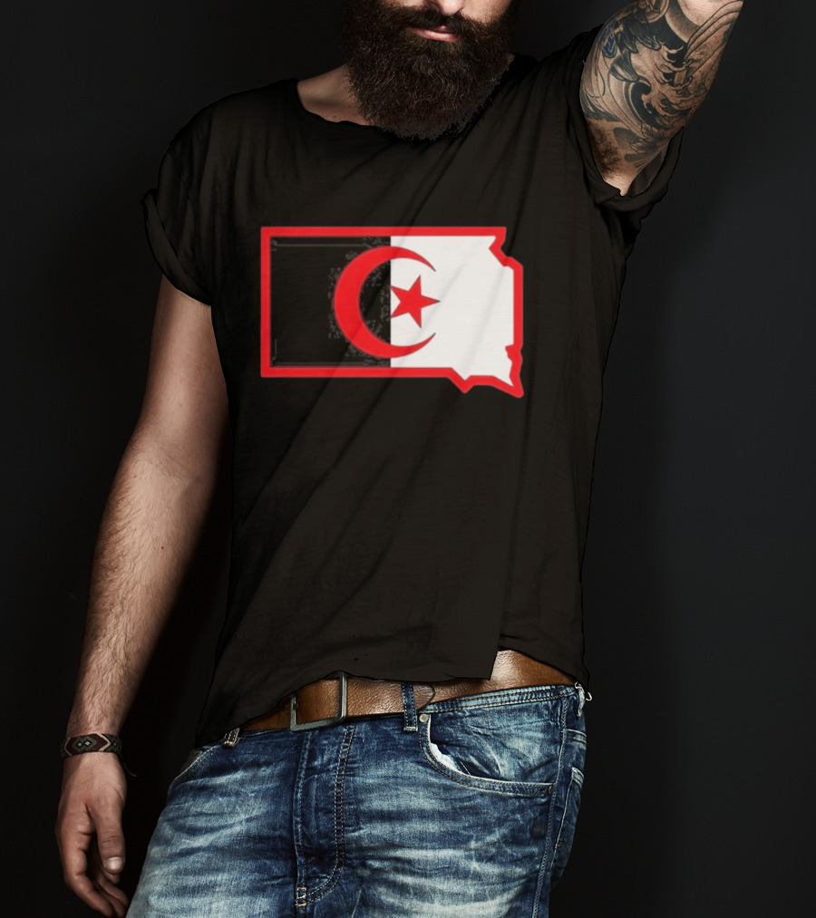 Lawrence Of Algeria South Dakota Flag Shape Crescent Star T-Shirt