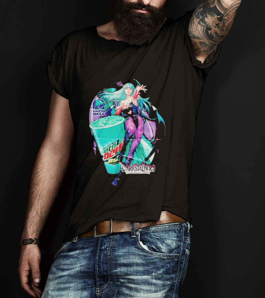 Morrigan Aensland Darkstalkers Taco Bell Mountain Dew Baja Blast Resurrection T-Shirt