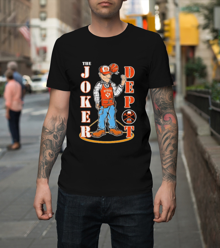 Nikola Jokic Denver Nuggets The Joker Depot Buckets 15 Basketball Player T-Shirt