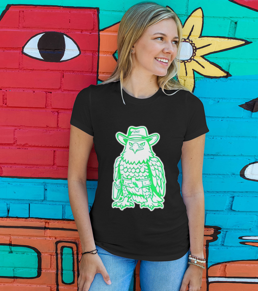 North Texas Mean Green Eagle UNT Cowboy Hat T-Shirt