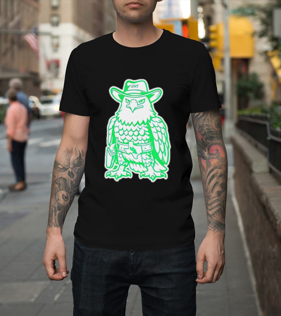 North Texas Mean Green Eagle UNT Cowboy Hat T-Shirt