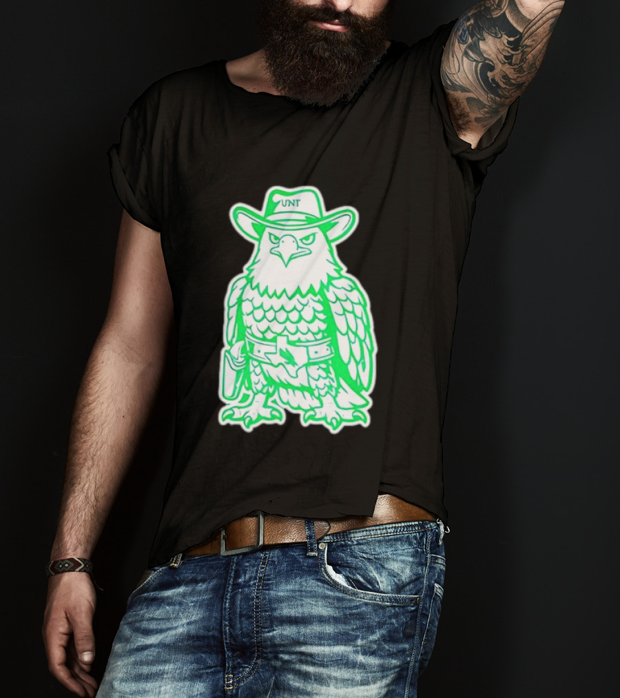 North Texas Mean Green Eagle UNT Cowboy Hat T-Shirt