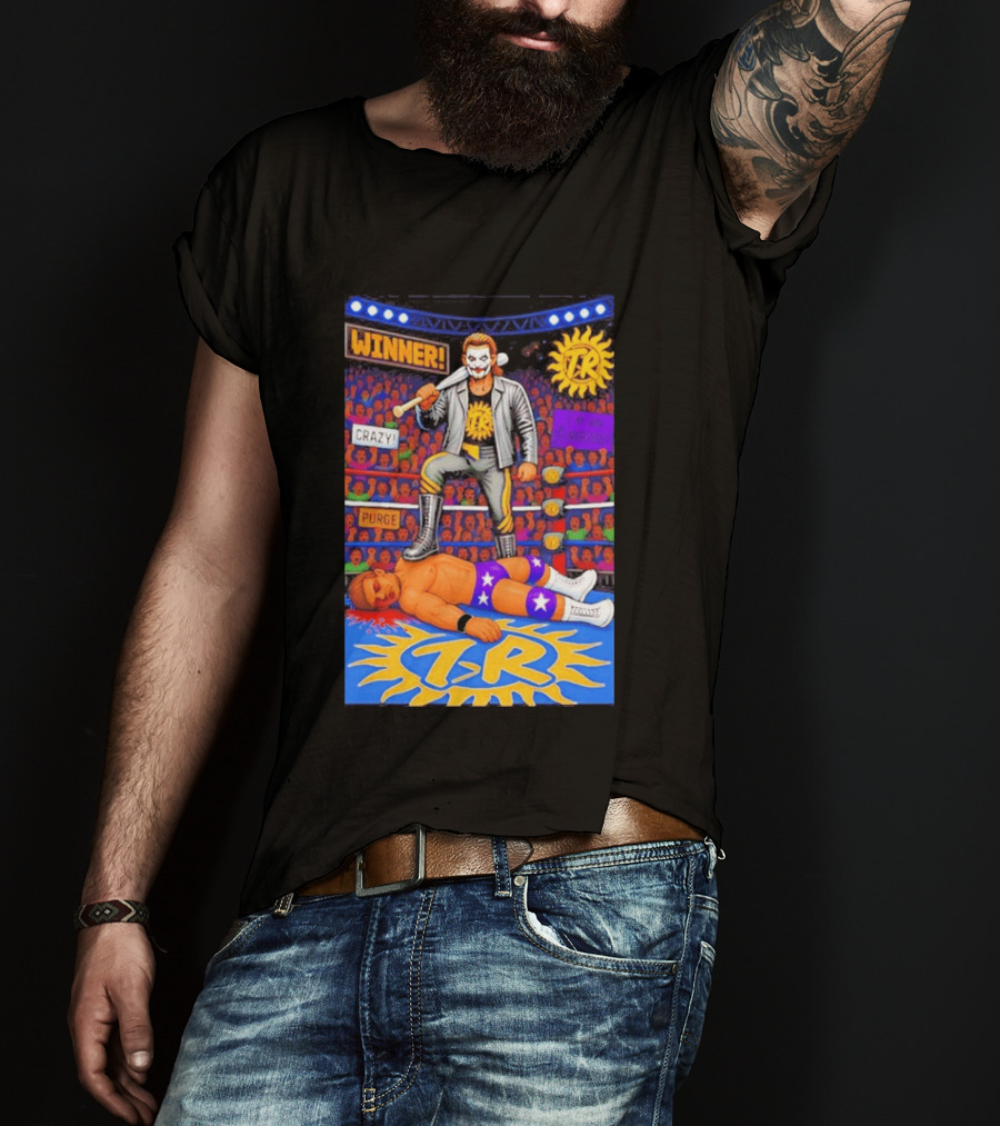 Winner Crazy Purge TR Wrestling Victory 8 Bit T-Shirt