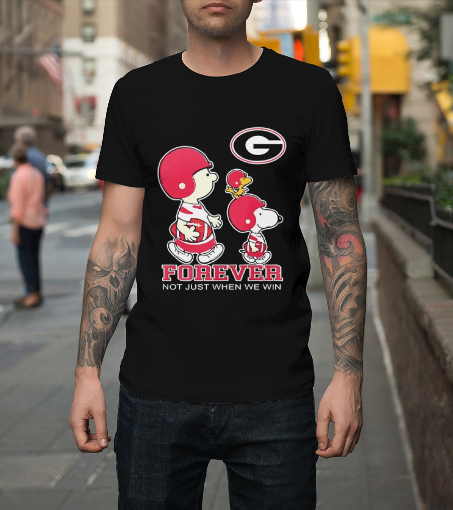Peanuts Characters Georgia Bulldogs Forever Not Just When We Win T-Shirt